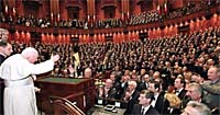 el papa en el parlamento italiano
